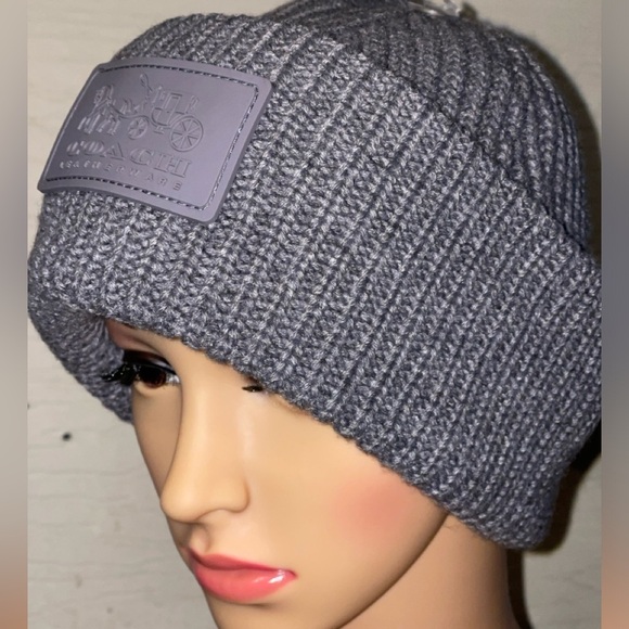 COACH Patch Beanie In Dove Grey Unisex main image 8